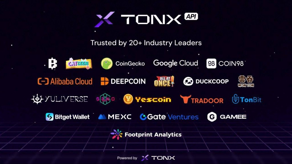 TONX API Partners with 20 Industry Leaders, Including Blum, Catizen, CoinGecko, and Google&nbsp;Cloud
